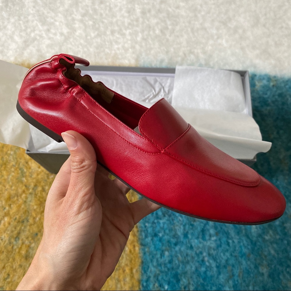 Everlane The Day Loafer Leather Shoes Deep Red - Picture 3 of 8